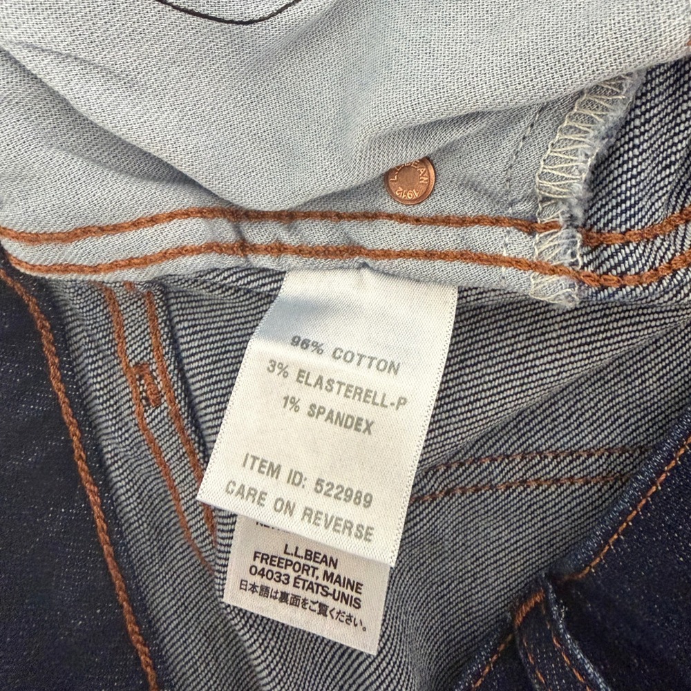 New L.L. Bean Everyday Jeans Womens 24W Plus High Rise Wide Leg Indigo Ink Blue - Picture 9 of 12